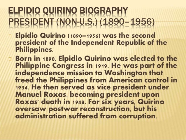 elpidio quirino death tomas quirino